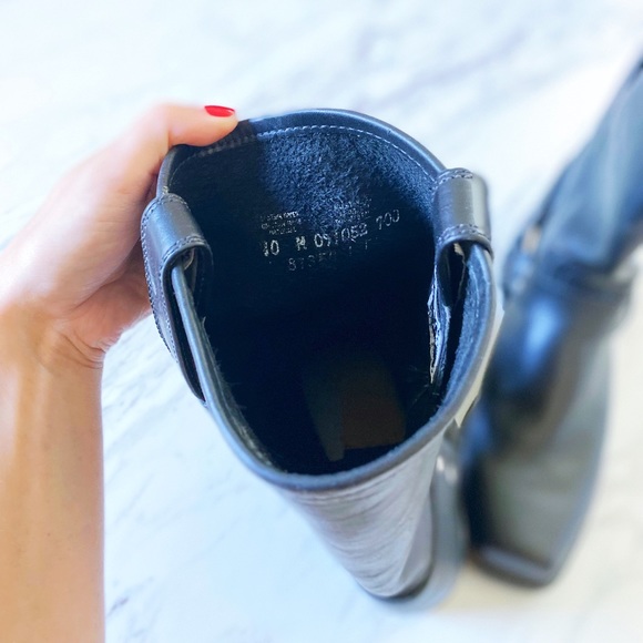 Frye Harness Black Leather Moto Boots - Picture 8 of 10